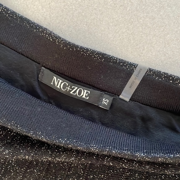 Nic & Zoe pleated knit black midi skirt, waist 26” - Picture 15 of 17